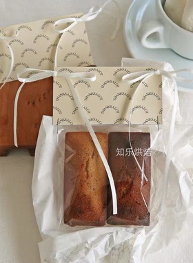 100张简约风格英文烘焙店甜品店手工饼干透明袋封口页眉纸卡