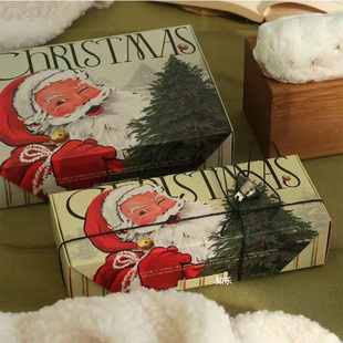 25个圣诞节扁平盒merry 盒 christmas饼干蛋糕礼物烘焙包装