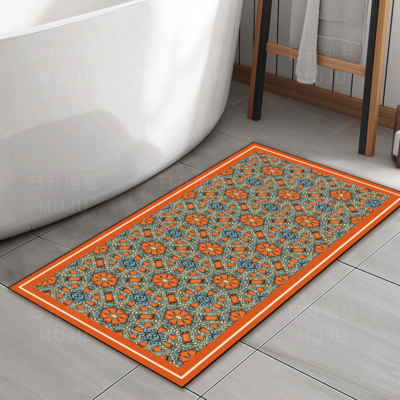 牧居柑橘60*120硅藻泥垫浴室卫生间吸水防滑地垫入户门垫可任,居家布艺,家用脚垫,淘宝优惠券,粉丝福利购,淘宝优惠卷