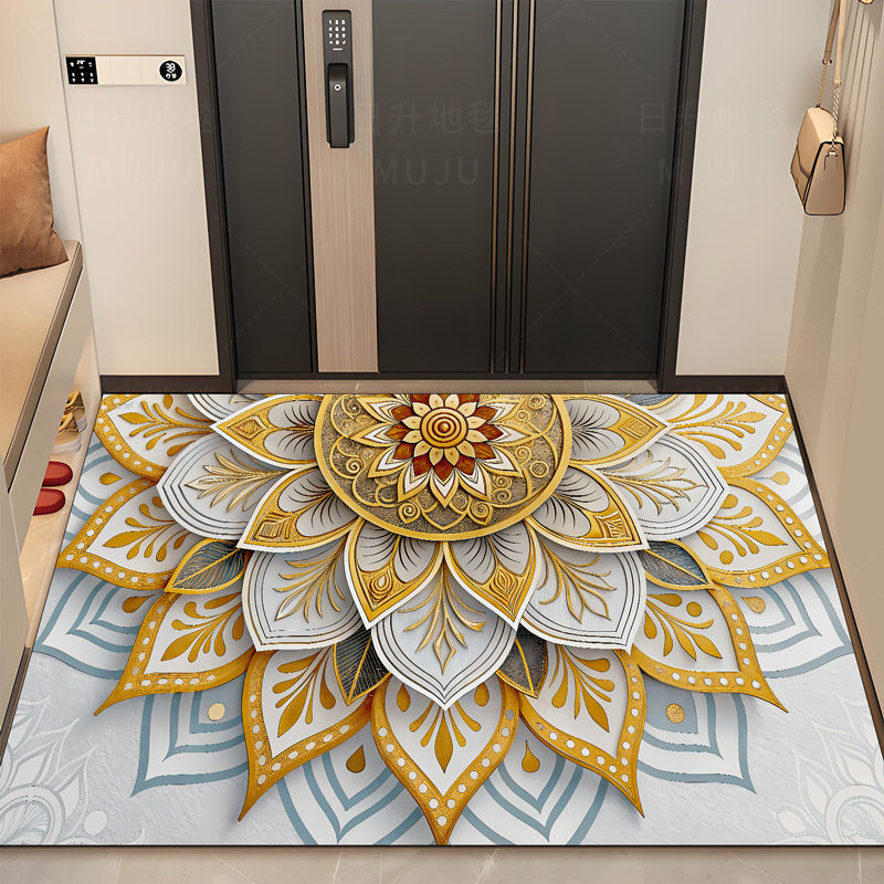 牧居净界60*100加厚硅藻泥荷花简约风格加厚硅藻泥家用入户门垫,居家布艺,家用脚垫,淘宝优惠券,粉丝福利购,淘宝优惠卷