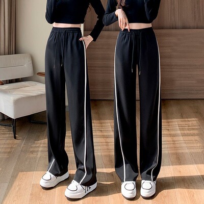 高腰阔腿裤韩版运动休闲裤