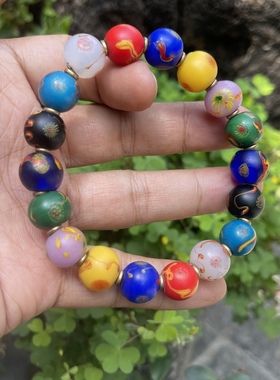 〓贵族琉璃〓清代 凤眼彩色老琉璃珠 古法凤眼老琉璃 手串