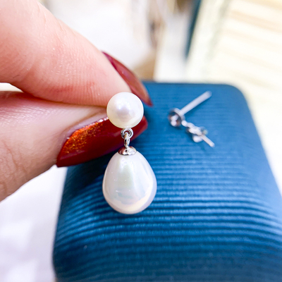 diy配件纯银女款5-10mm珍珠耳钉