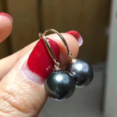 S925纯银耳钉空托 百搭款 耳钩托 DIY珍珠耳钉配件 搭配8 13mm圆椭