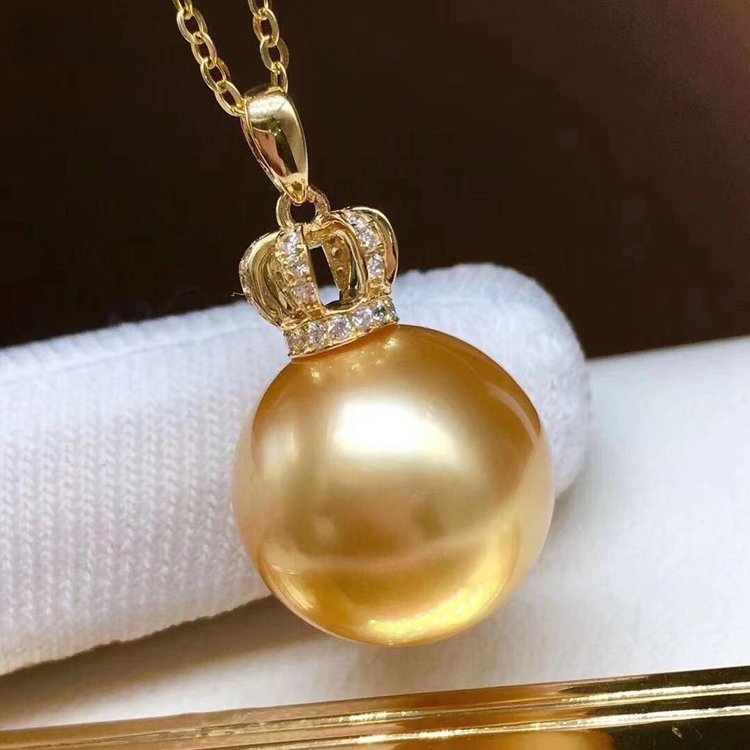 DIY珍珠吊坠配件 S925纯银珍珠吊坠空托经典皇冠款 配8-12mm圆珠