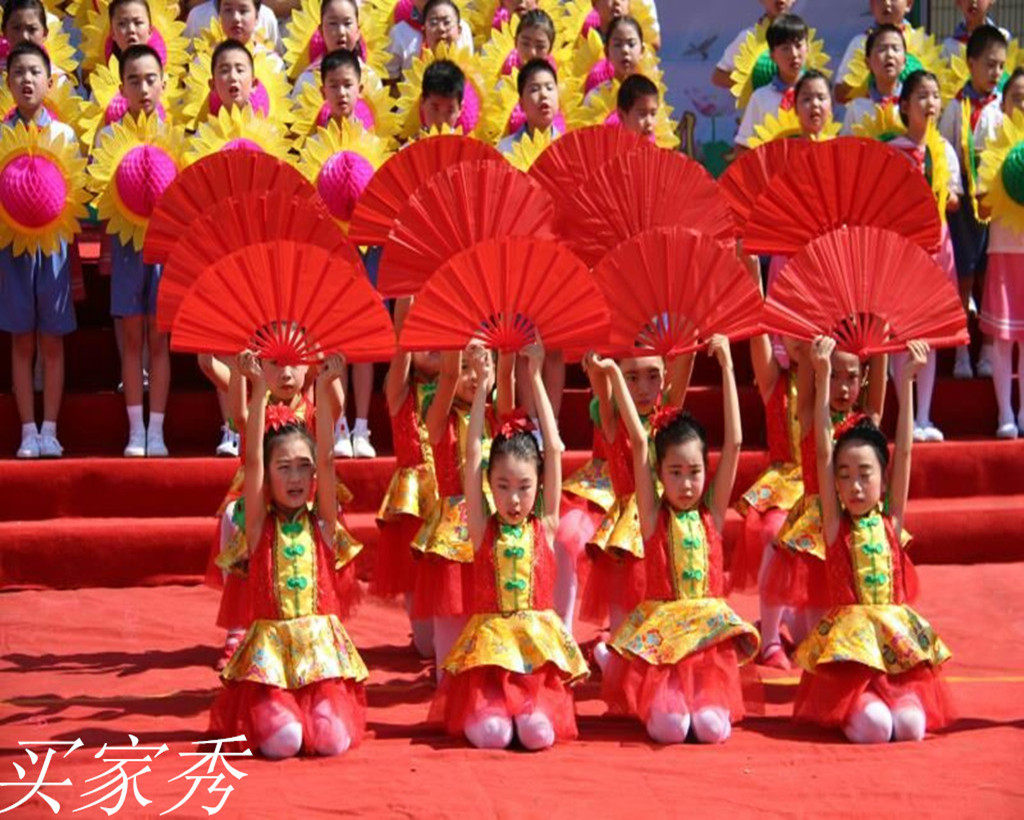 小荷风采儿童演出服礼赞国学服蓬蓬裙国学诵朗舞蹈汉服女童表演服