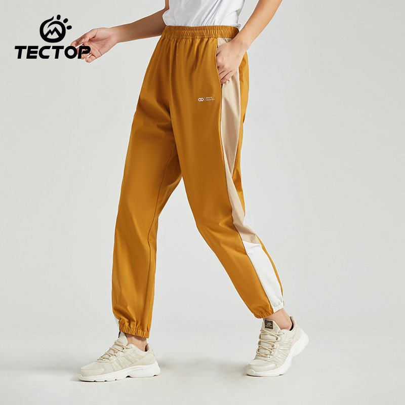 探拓夏季女式潮流新款拼色时尚休闲裤轻薄透气跑步运动显瘦旅行裤