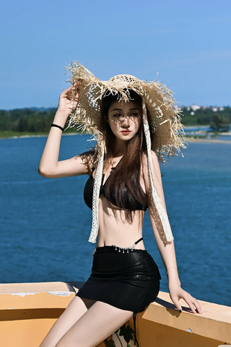 海边度假风拉菲草编织草帽女2025春夏新款出游拍照遮阳防晒沙滩帽