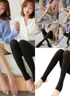 袋装打底裤女外穿春秋冬天鹅绒大码丝袜肉色踩脚裤子连裤袜肤