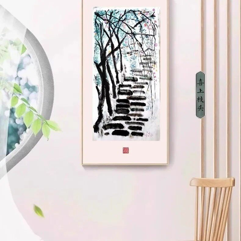 乡村山水农村图宋代国画风景画国风挂画酒店客厅装饰墙画节日礼品