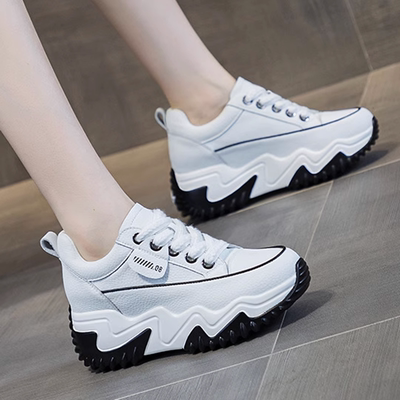 显高内增高小白鞋真皮休闲运动鞋