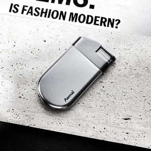 正品AOMAI防风斜火蓝焰打火机超薄充气小巧高颜值女生男士送礼物