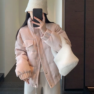 羽绒服女秋冬新款 鹅绒服～香风气质90白鹅绒保暖立领短款 AMR