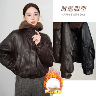 2025冬季海宁新款真皮羽绒服女款羊羔毛领绵羊皮高档冬装全皮外套