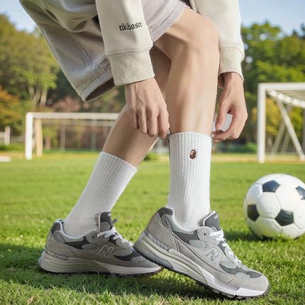 男女猿人纯棉中筒篮球潮袜子运动黑白毛巾底小腿长袜ins短袜