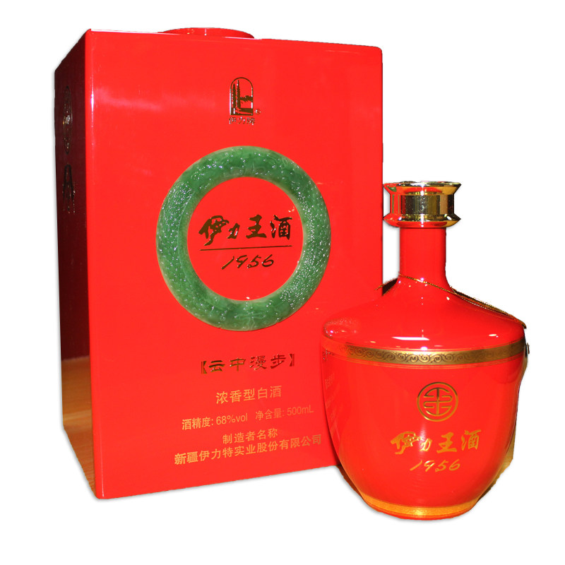 伊力王1956云中漫步纯粮固态发酵白酒高度白酒68度500ml