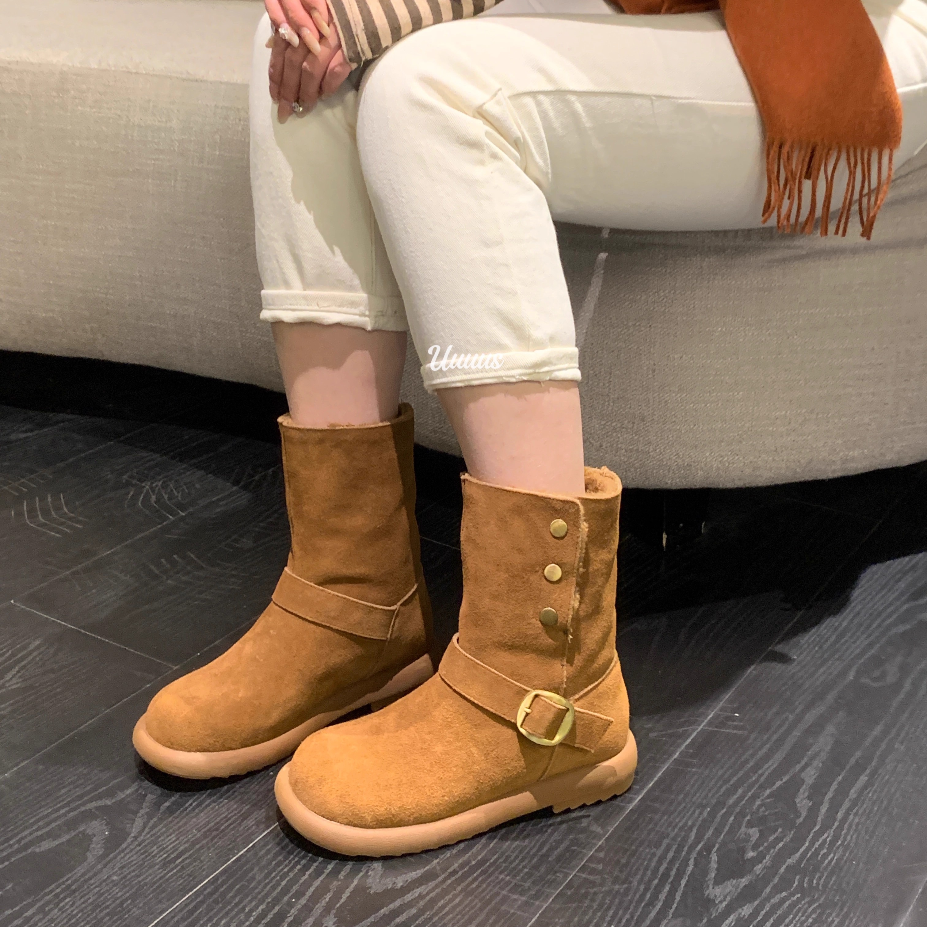 Uuuus温暖壁炉两穿保暖雪地靴女