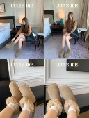 Uuuus 雪地靴 保暖短筒泰迪卷毛羊毛翻筒两穿棉鞋 芬兰雪夜 冬季