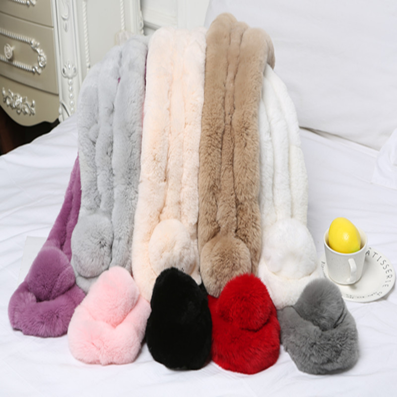 新款毛皮草冬季加厚百搭保暖围巾