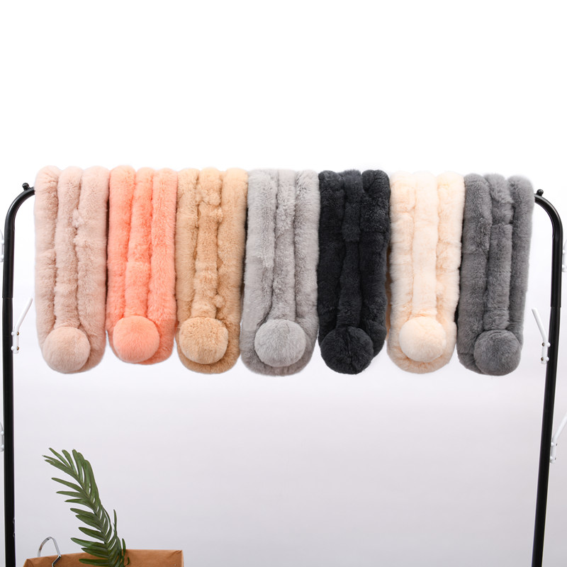 新款獭兔毛围脖皮草冬季加厚保暖