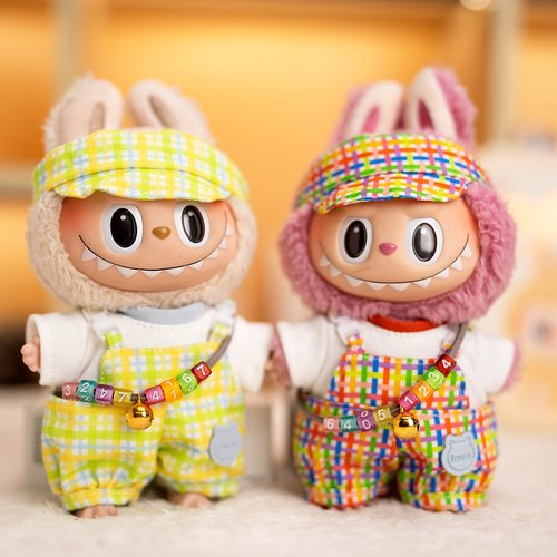 17cm拉布布labubu坐坐派对挂件衣服配饰小香风裙子头饰包包套装