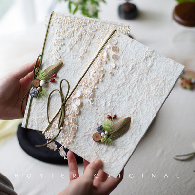 花亦原创手工森系结婚新人誓言卡