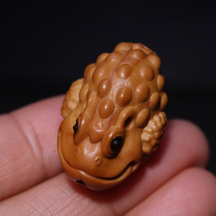 橄榄核雕刻金蟾老油核单籽散珠隔珠背云侧挂件菩提文玩手串配饰