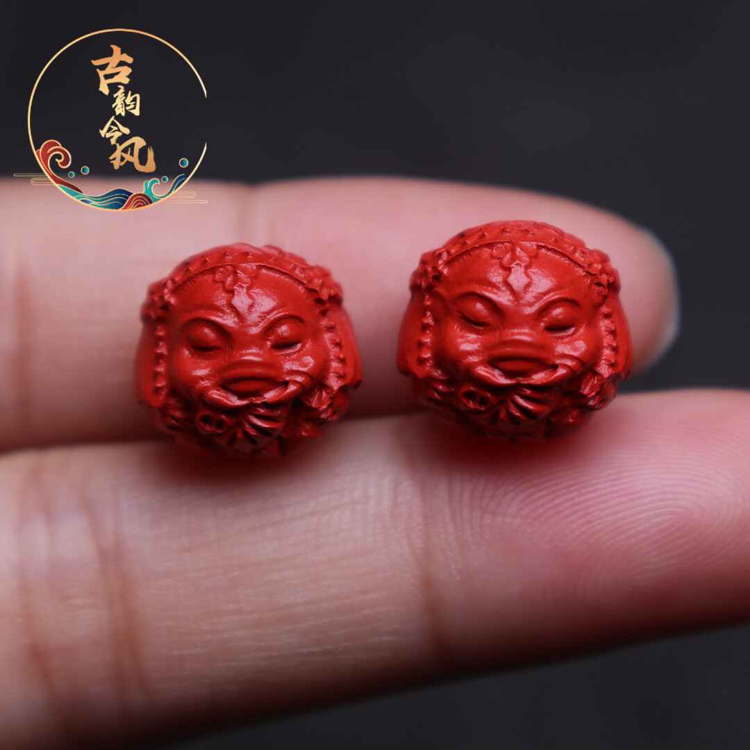 保真朱砂散珠配珠diy文玩配饰