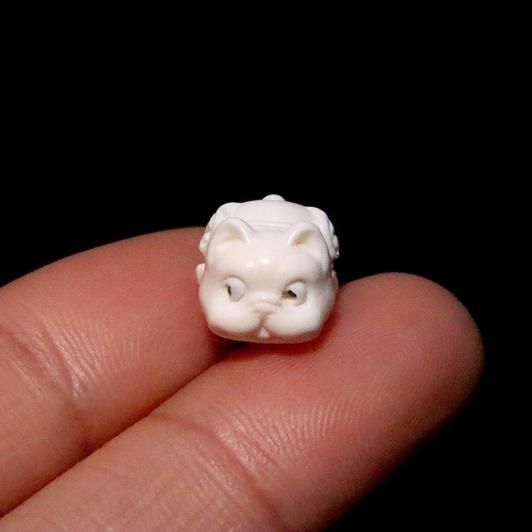 天然猛犸象牙冰料小狗隔珠散珠