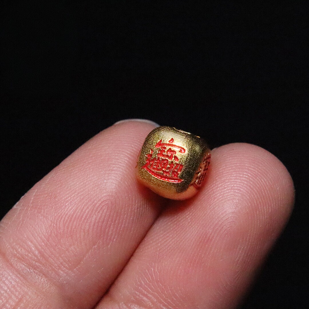 925银镀金招财方糖隔珠手链