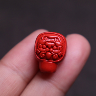 保真高含量朱砂貔貅兽面三通佛头金刚星月菩提手串长串文玩配饰