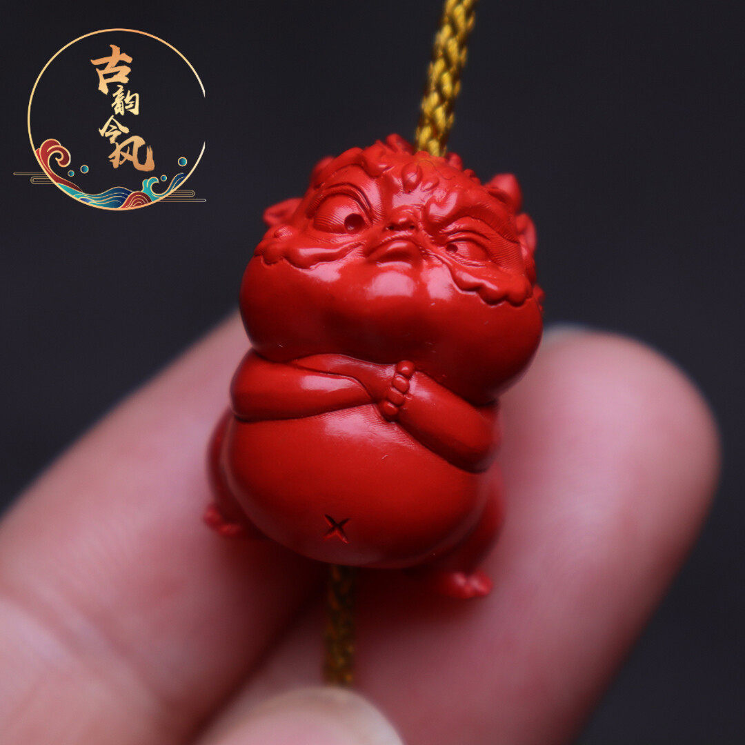 保真高含量朱砂红砂小恶魔天使吊坠手机链钥匙扣diy手工饰品