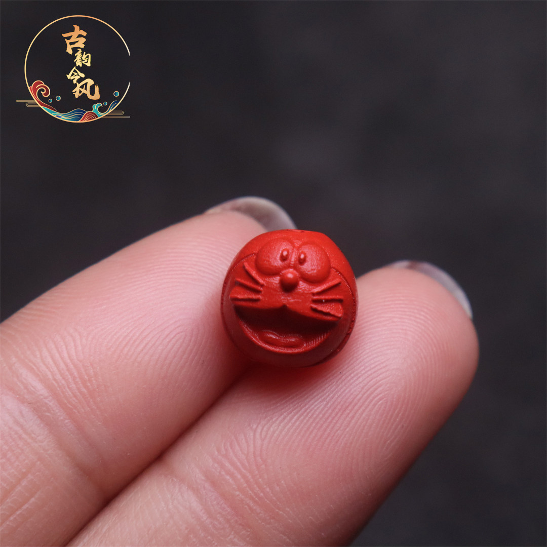 保真天然原矿朱砂红砂叮当猫腰珠隔珠菩提手串108长串diy文玩配饰