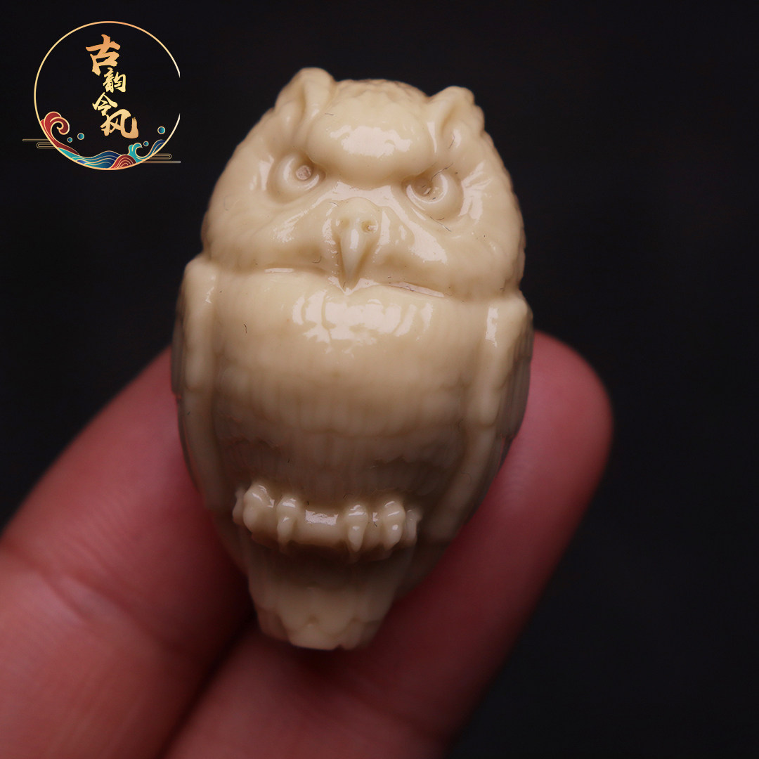 金膏玉玛瑙猫头鹰吊坠挂件配饰