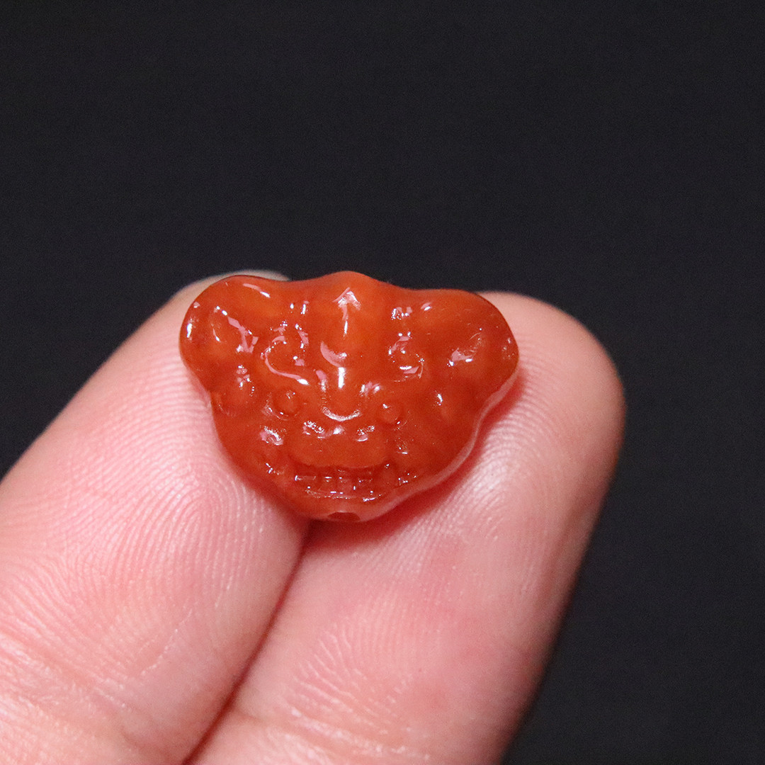 天然原矿南红玛瑙兽面般若背云金刚星月菩提手串长串diy文玩配饰