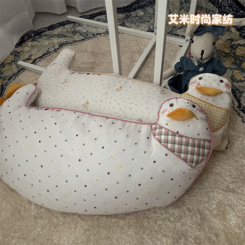 ins韩国可爱鸭双层纱荞麦枕