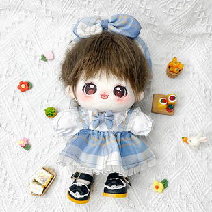 现货20cm娃衣jk裙子套装校服棉花娃娃无属性白菜价胖胖体可爱夏装