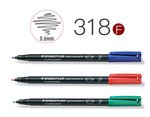 正品施德楼油性记号笔313|318|317光盘胶片笔实验笔咖啡 橙 紫色