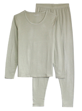 爱舒肤女士羊毛内衣新款磨绒发热保暖套装冬季打底秋衣秋裤59330