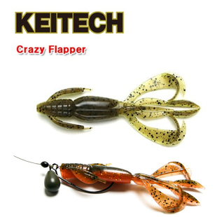 KEITECH 虾型虫鲈鱼路亚软饵软虫德州钓组Crazy Flapper日本K牌