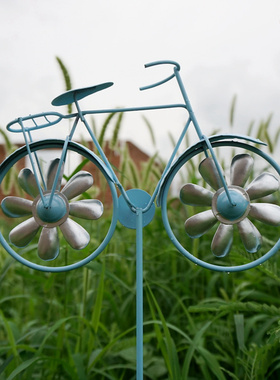 美式田园风车花架包邮自行车花插法式乡村花园单车铁艺爬藤架装饰