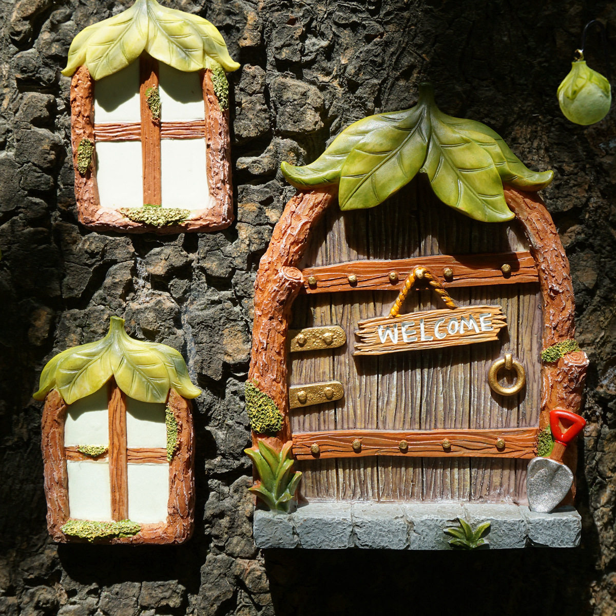 花园夜光树叶微景观挂件包邮 庭院树脂荧光门窗树挂装饰 美式乡村