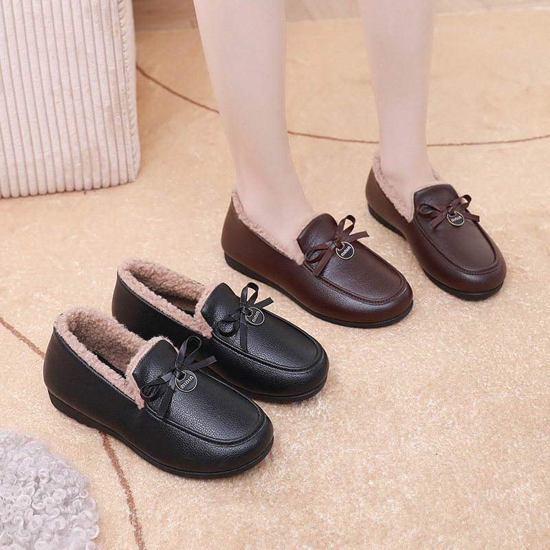 冬季加绒加厚保暖防寒老北京布鞋女豆豆鞋软底防滑一脚蹬妈妈棉鞋,女鞋,时尚雪地靴,淘宝优惠券,粉丝福利购,淘宝优惠卷