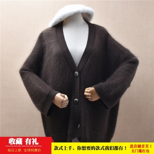 慵懒风外套女549 宽松大码 中长款 加厚软糯气质ins长毛貂绒褐色韩版