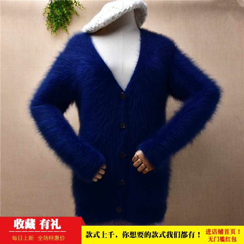 秋冬貂绒v领修身外套女