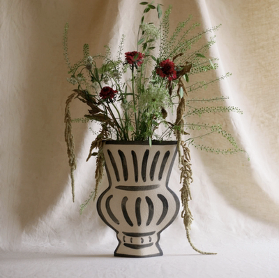 法国Inhee复古粗陶手工花瓶摆件