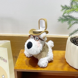 结婚送戒指盒惊喜西高地小狗帽子送女朋友藏礼物潦草狗狗毛绒公仔