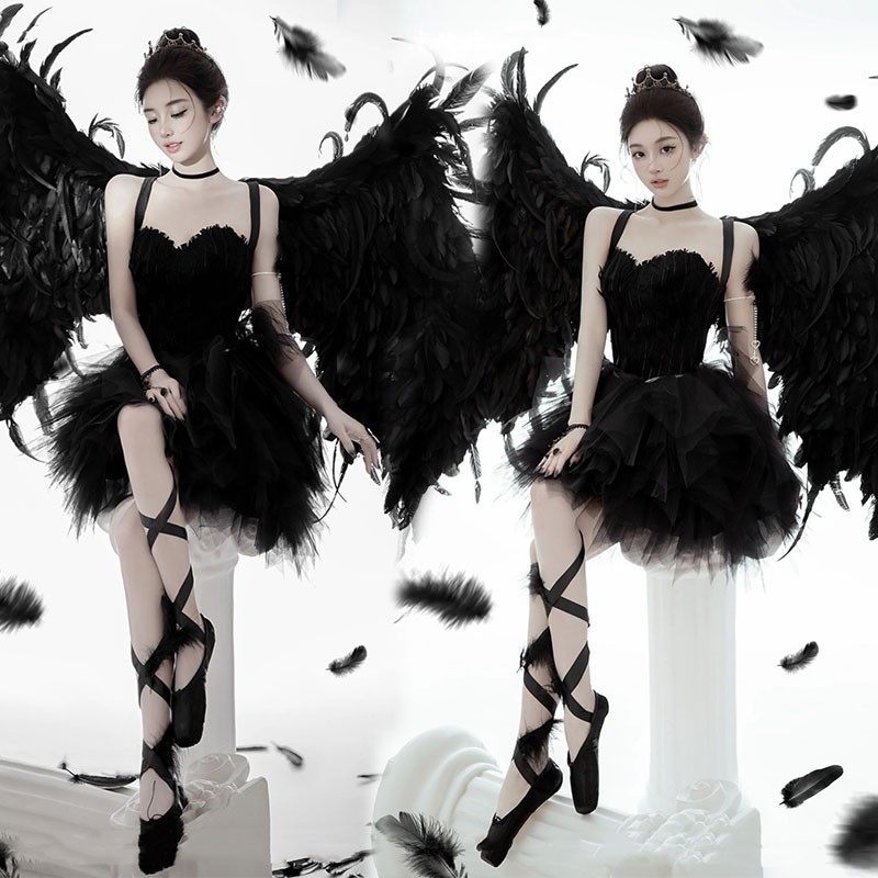 影楼摄影主题新款黑天鹅暗黑系精灵少女个人写真服装芭蕾舞蹈礼服,男装,其他民族服装,淘宝优惠券,粉丝福利购,淘宝优惠卷