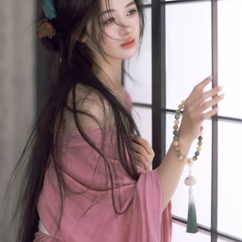 2026新款魏晋风古装改良荷花汉服古风大袖衫清冷风艺术照摄影服装