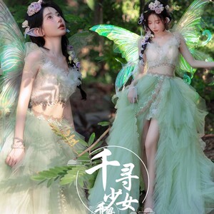 绿野仙踪森系梦幻天使精灵少女写真服装时尚外景旅拍摄影演出服饰